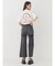 BACKスラッシュレースワイドデニムパンツ