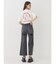 BACKスラッシュレースワイドデニムパンツ