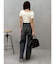 BACKスラッシュレースワイドデニムパンツ