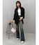 バックリボンフレアデニムパンツ