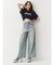 ラインストーンワイドデニムパンツ