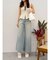 ラインストーンワイドデニムパンツ