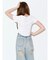 ラインストーンロゴバックスラッシュワイドデニムパンツ