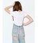 ラインストーンロゴバックスラッシュワイドデニムパンツ