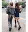 フェイクファードッキングデニムミニスカート【セットアップ着用可能】