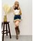 フェイクファードッキングデニムミニスカート【セットアップ着用可能】