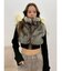 フェイクファーショートニットブルゾン