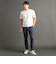 グラフィックジャカード クルーネックニットTシャツ