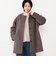 ノーカラーコクーンコート