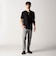 ウェーブタックジャカードVネック半袖プルオーバー