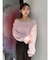 ロングシャギーマフラーセットニット