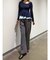フェイクウール折返しベルトパンツ