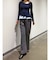 フェイクウール折返しベルトパンツ