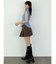 チェックプリーツミニスカパン
