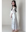 花柄ドッキングバックレースアップワンピース