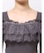 異素材レースフリルニット