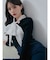 異素材ビッグリボンリブニット