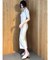 【POLO BCSコラボ】カラーネックメランジケーブルニットワンピース