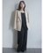 シンプルウエストデザインワイドパンツ