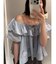【FILA別注】フリルオフショルブラウス