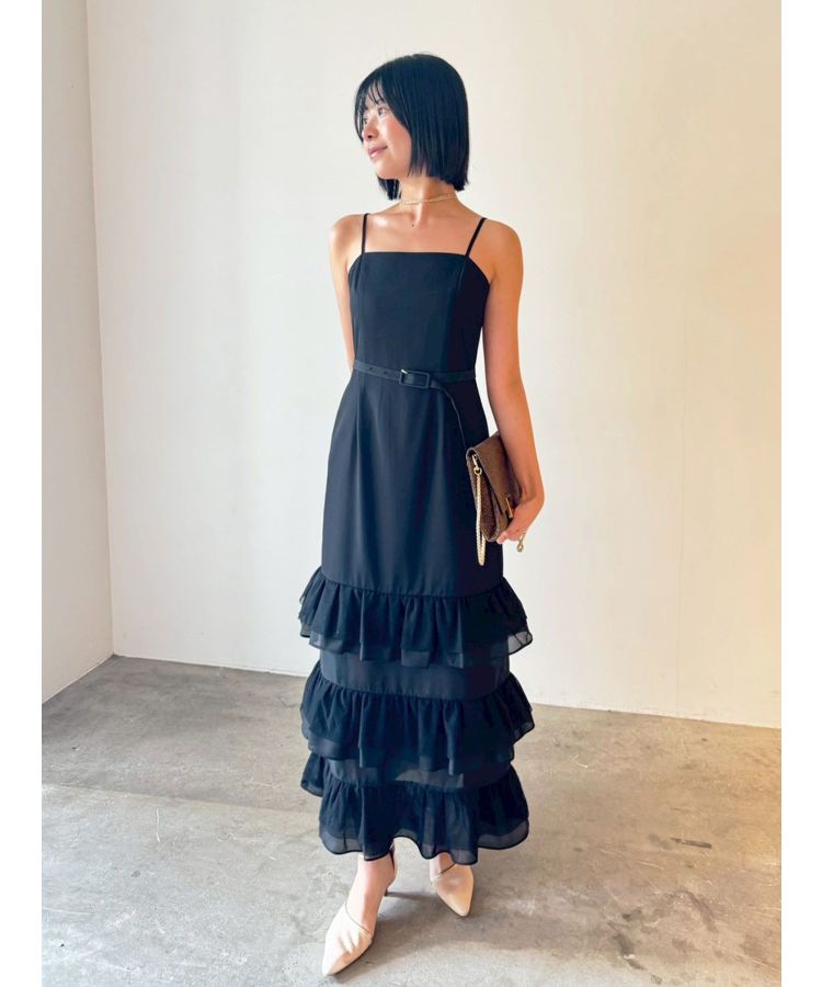 LADYシアージャケット×ティアードキャミワンピース