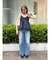 ベルトセミワイドデニムパンツ
