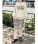お花のリブニットパンツ