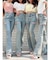カットアウトリボンデニムパンツ【完売カラーは品番：1526324356で販売中】