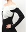 フロントリボンリブニットトップス