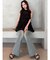 カットアウトリボンデニムパンツ【完売カラーは品番：1526324356で販売中】