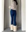 ヘムフェイクファーデニムパンツ