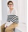 《WEB限定カラー有り》ボーダーVネックニットプルオーバー