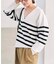《WEB限定カラー有り》ボーダーVネックニットプルオーバー