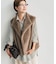 ハイネックフェイクファーベスト