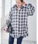 《別注》crinkle check frill collar shirts*
