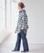 《別注》crinkle check frill collar shirts*