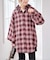 《別注》crinkle check frill collar shirts*