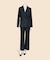 ウールツイード　プリーテッド　ワイドレッグパンツ