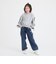 リボンスリットデニムロングパンツ
