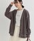 HONEYSUCKLE ROSE(ハニーサックルローズ)【レディース】【お手入れ簡単、気軽に羽織る】カットカーディガン(体型カバー)