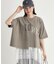 《体型カバー》切替プリントTシャツ