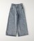 《110-160cm展開》ハート刺繍ワイドストレートデニムパンツ