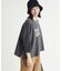 《店舗人気アイテム/体型カバー》ロゴ切替7分袖Tシャツ