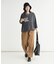 《店舗人気アイテム/体型カバー》ロゴ切替7分袖Tシャツ