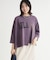《店舗人気アイテム/体型カバー》ロゴ切替7分袖Tシャツ