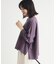 《店舗人気アイテム/体型カバー》ロゴ切替7分袖Tシャツ