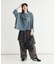 《店舗人気アイテム/体型カバー》ロゴ切替7分袖Tシャツ