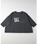 《店舗人気アイテム/体型カバー》ロゴ切替7分袖Tシャツ