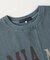 《店舗人気アイテム/体型カバー》ロゴ切替7分袖Tシャツ
