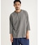 ワッフル7分袖ヘンリーネックTシャツ
